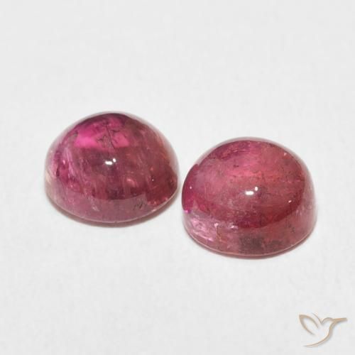 Gemas de Turmalina Rojo ponche de frutas natural de 2.69 ct, Redondo, Transparente