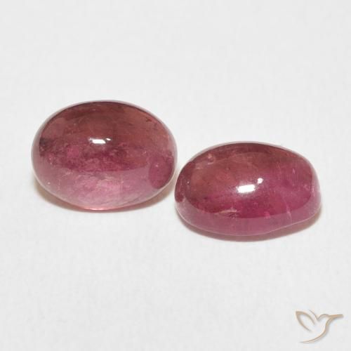 Gemas de Turmalina Dark PInk natural de 3.19 ct, Ovalada, Transparente
