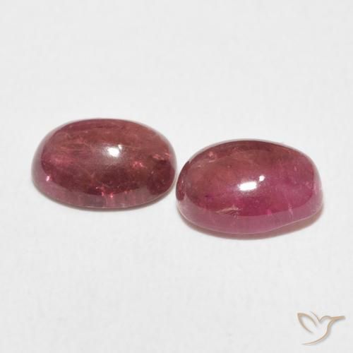 Gemas de Turmalina Dark PInk natural de 3.19 ct, Ovalada, Transparente