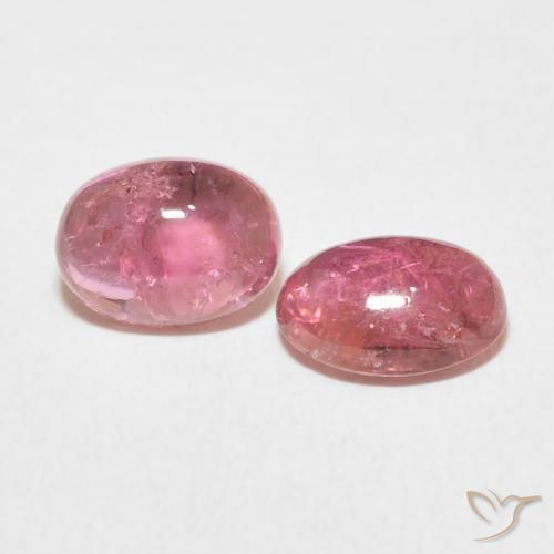 Gemas de Turmalina Rosado medio natural de 3.01 ct, Ovalada, Transparente