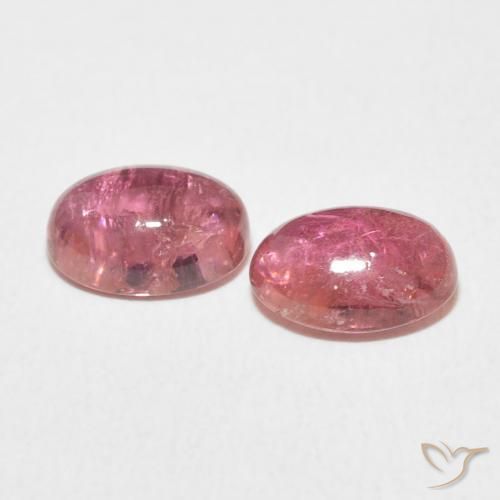 Gemas de Turmalina Rosado medio natural de 3.01 ct, Ovalada, Transparente