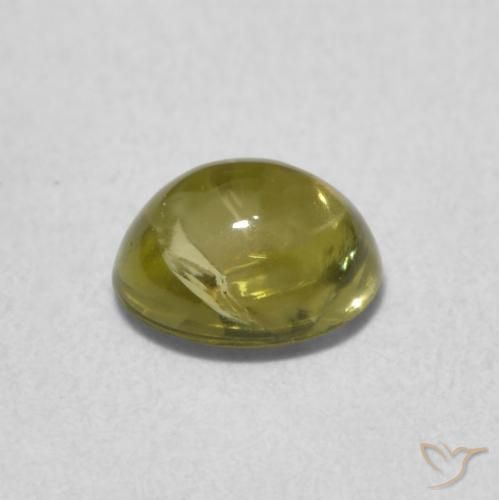 Turmalina Verde terroso cálido natural de 0.75 ct, Ovalada, Transparente