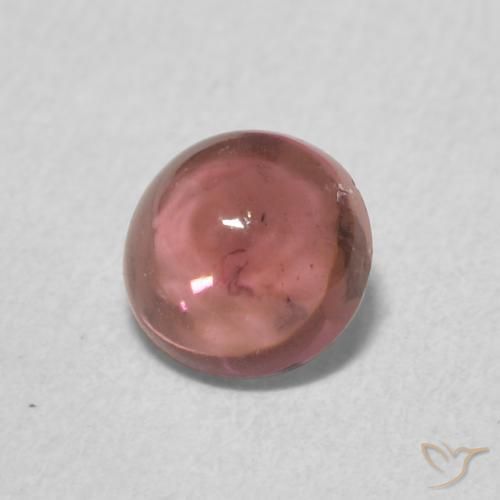 Turmalina Rojo oscuro natural de 0.66 ct, Redondo, Transparente