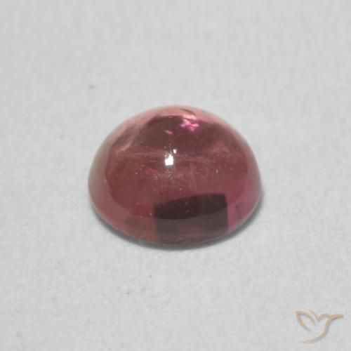 Turmalina Rojo oscuro natural de 0.66 ct, Redondo, Transparente