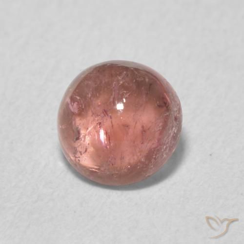 Turmalina Rojo cálido natural de 0.88 ct, Redondo, Transparente