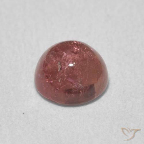 Turmalina Rojo cálido natural de 0.88 ct, Redondo, Transparente