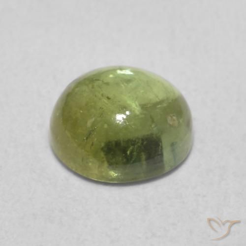Turmalina Verde amarillo natural de 1.06 ct, Redondo, Transparente
