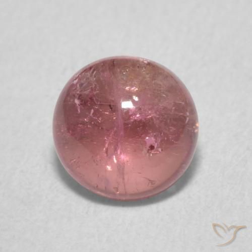 1.00ct Natural Rosado medio turmalina, Redondo, Transparente, Photo A