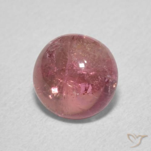Turmalina Rosado medio natural de 1.00 ct, Redondo, Transparente