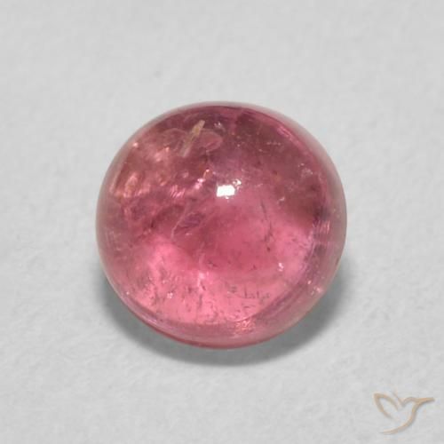 Turmalina Rosado rojizo natural de 1.12 ct, Redondo, Transparente