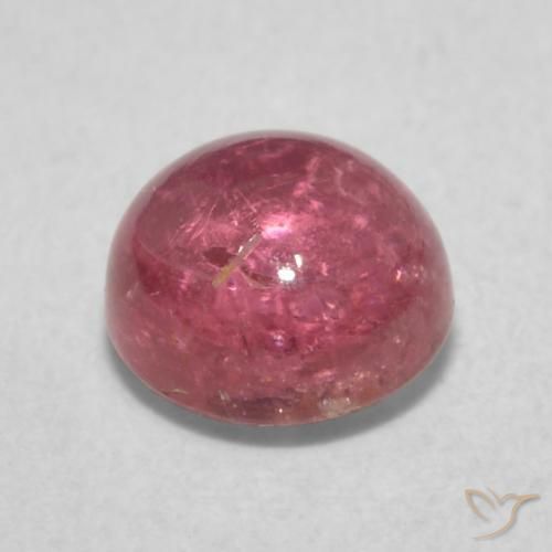 Turmalina Rosado rojizo natural de 1.12 ct, Redondo, Transparente