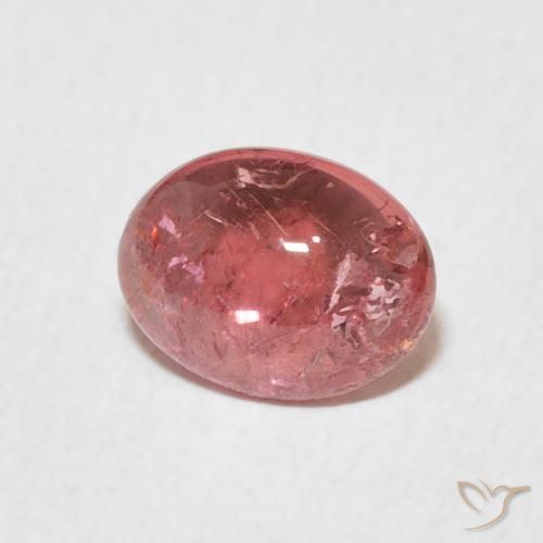 Turmalina Rosa oscuro natural de 1.26 ct, Ovalada, Transparente
