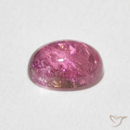 Turmalina Rosado intenso natural de 1.52 ct, Ovalada, Transparente