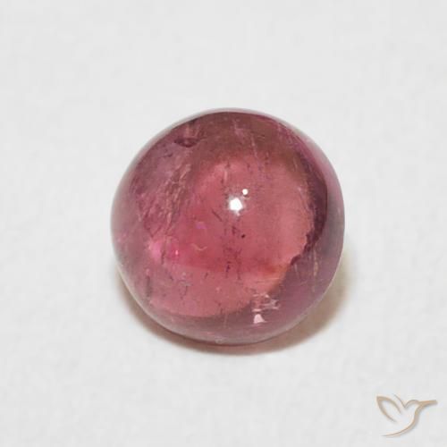Turmalina Rojo ponche de frutas natural de 0.91 ct, Redondo, Transparente