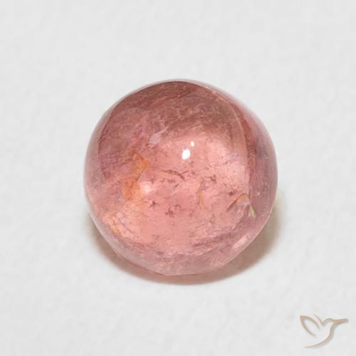 Turmalina Rosado medio natural de 1.29 ct, Redondo, Transparente