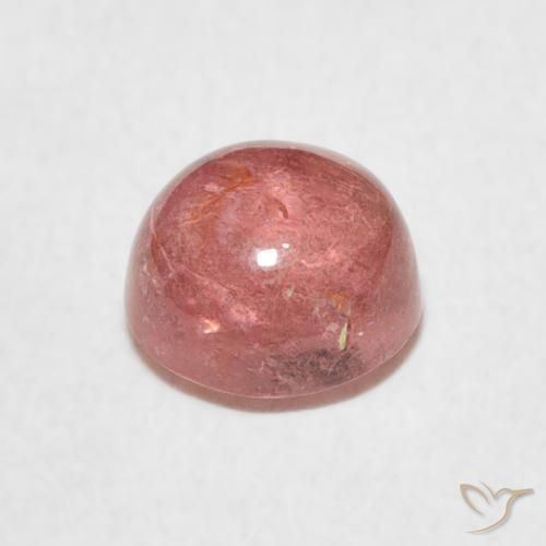 Turmalina Rosado medio natural de 1.29 ct, Redondo, Transparente