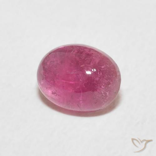 Turmalina Rosado intenso natural de 0.83 ct, Ovalada, Transparente