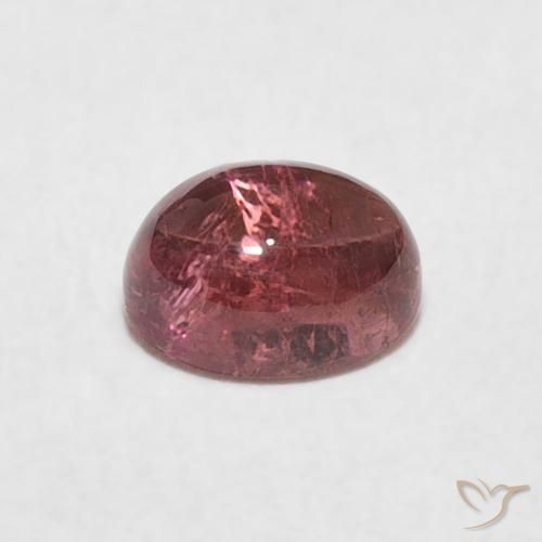 Turmalina Rojo cereza púrpura natural de 0.80 ct, Ovalada, Transparente
