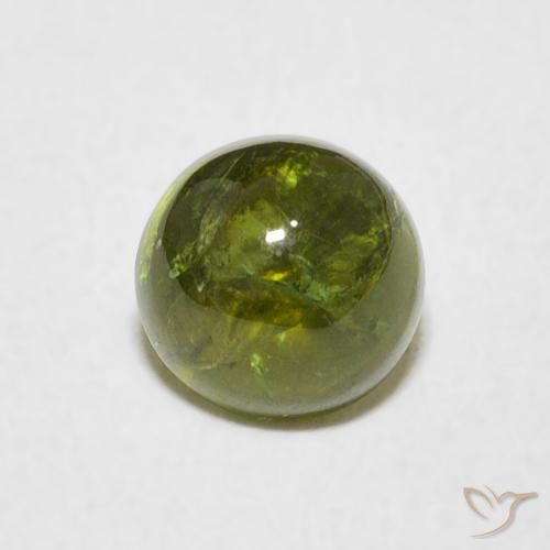 1.49ct Natural Verde amarillento Turmalina, Redondo, Transparente