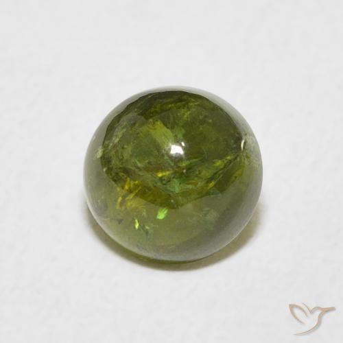 Turmalina Verde amarillento natural de 1.49 ct, Redondo, Transparente
