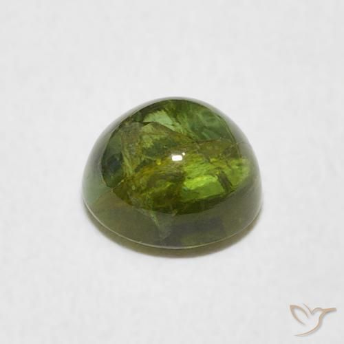 Turmalina Verde amarillento natural de 1.49 ct, Redondo, Transparente