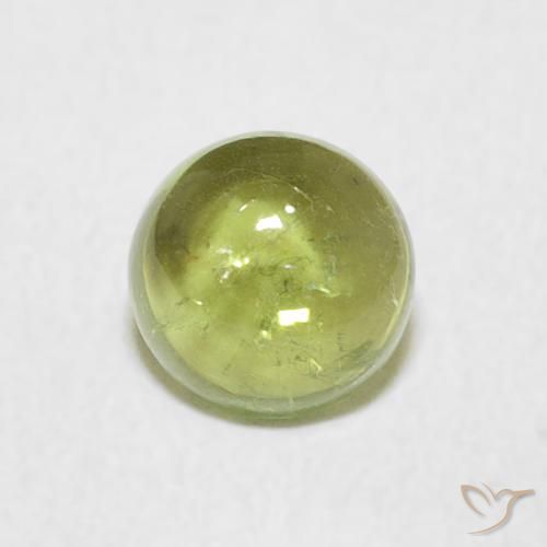 0.79ct Natural Verde terroso cálido Turmalina, Redondo, Transparente
