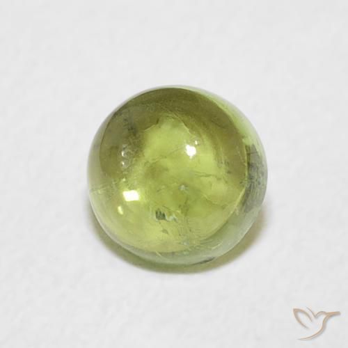 Turmalina Verde terroso cálido natural de 0.79 ct, Redondo, Transparente