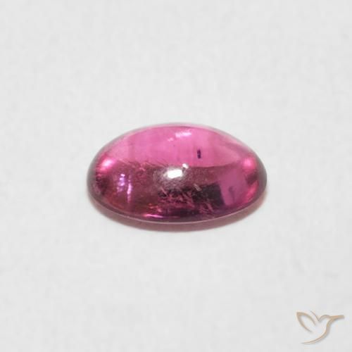 Turmalina Rosado intenso natural de 0.64 ct, Ovalada, Transparente
