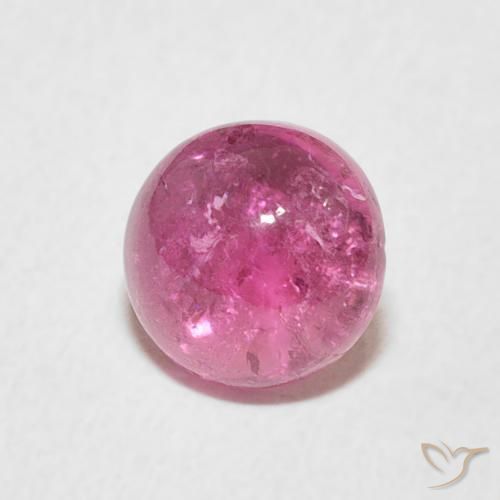 Turmalina Púrpura medio natural de 1.45 ct, Redondo, Transparente