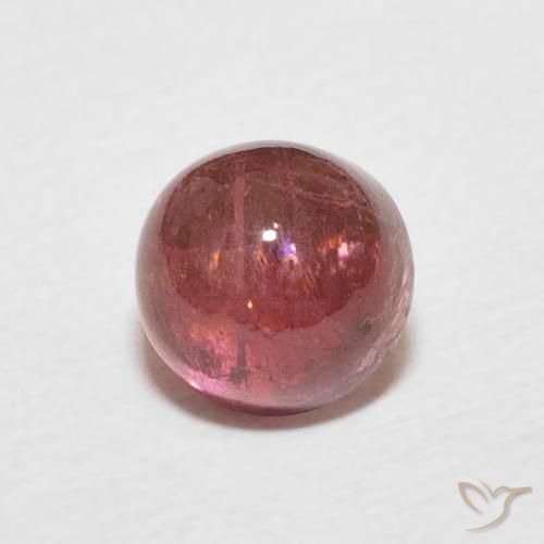 Turmalina Rosado medio natural de 1.68 ct, Redondo, Transparente
