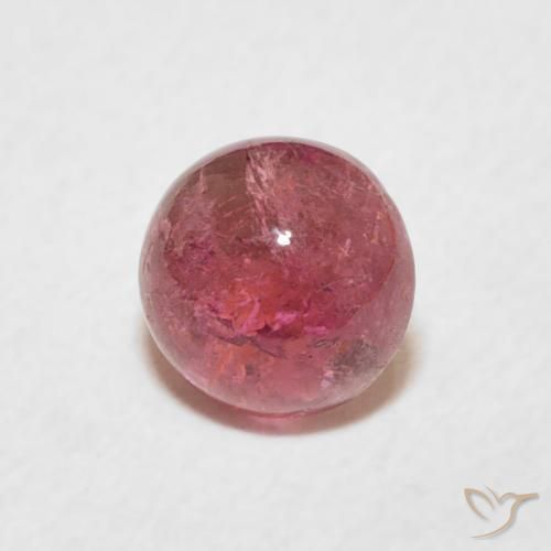 Turmalina Rojo claro natural de 1.24 ct, Redondo, Transparente
