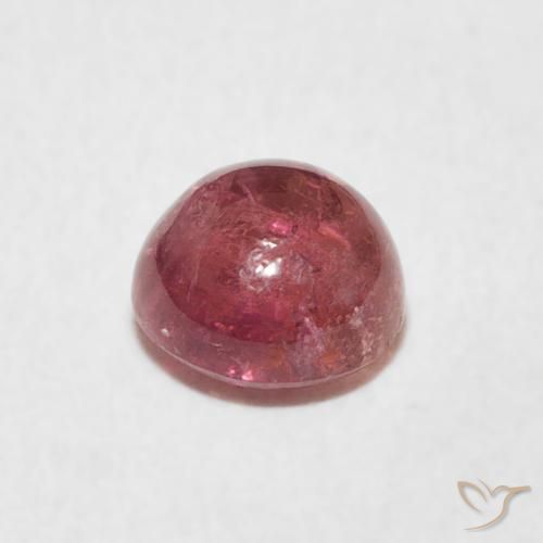 Turmalina Rojo claro natural de 1.24 ct, Redondo, Transparente