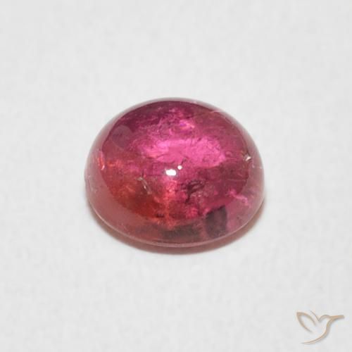 Turmalina Carmesí intenso natural de 1.18 ct, Redondo, Transparente