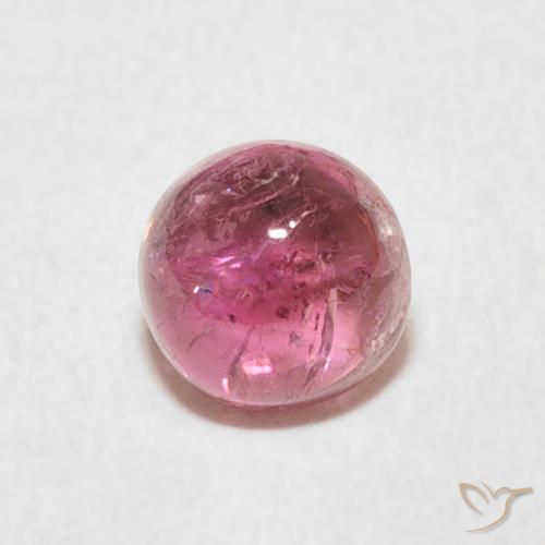 Turmalina Rosado intenso natural de 1.23 ct, Redondo, Transparente