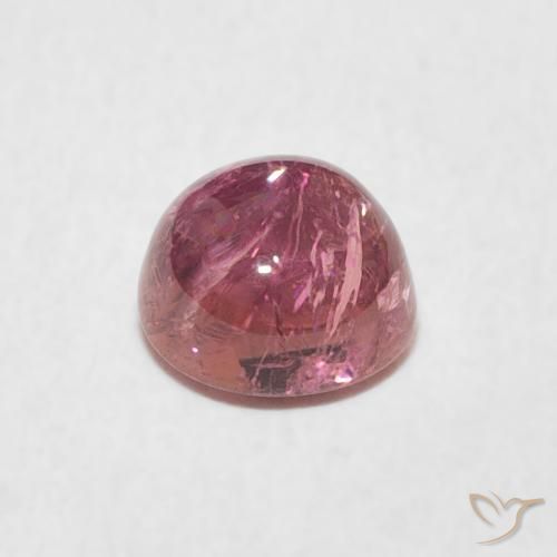 Turmalina Rosado intenso natural de 1.23 ct, Redondo, Transparente