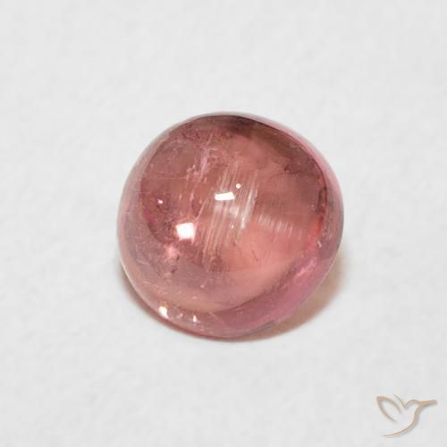 Turmalina Rosado medio natural de 0.89 ct, Redondo, Transparente