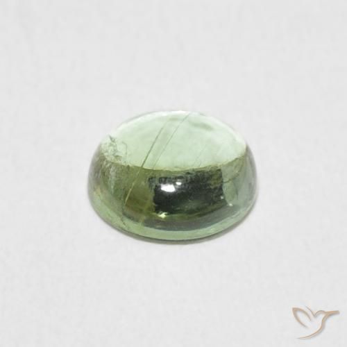 Turmalina Verde avellana claro natural de 0.78 ct, Redondo, Transparente