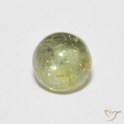Turmalina Verde terroso natural de 0.97 ct, Redondo, Transparente
