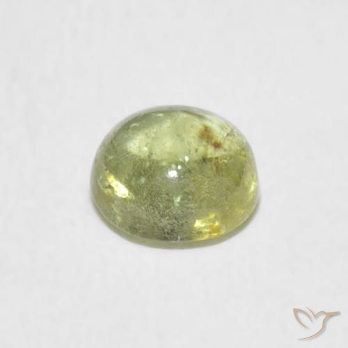 Turmalina Verde terroso natural de 0.97 ct, Redondo, Transparente