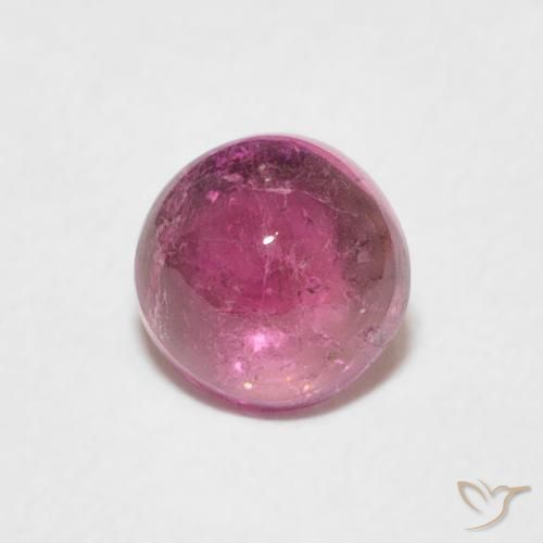 Turmalina Magenta intenso natural de 0.69 ct, Redondo, Transparente