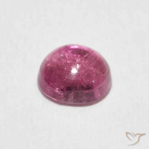 Turmalina Magenta intenso natural de 0.69 ct, Redondo, Transparente