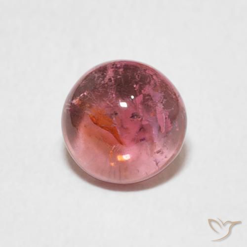 1.00ct Natural Rosado medio Turmalina, Redondo, Transparente