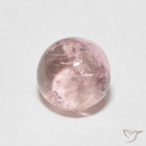 Turmalina Rosado medio natural de 1.20 ct, Redondo, Transparente