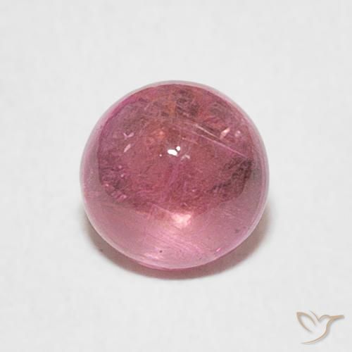 0.93ct Natural Tono rosado cálido turmalina, Redondo, Transparente