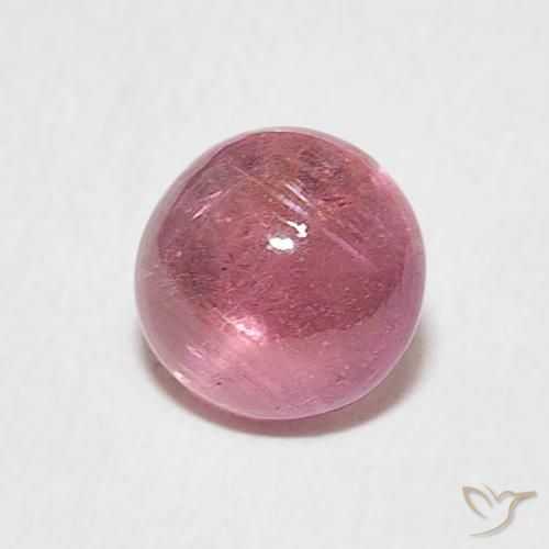 Turmalina Tono rosado cálido natural de 0.93 ct, Redondo, Transparente