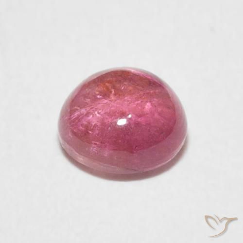 Turmalina Tono rosado cálido natural de 0.93 ct, Redondo, Transparente