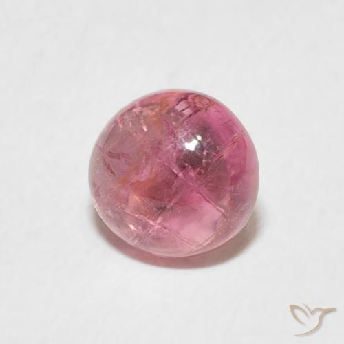 Turmalina Tono rosado cálido natural de 0.95 ct, Redondo, Transparente