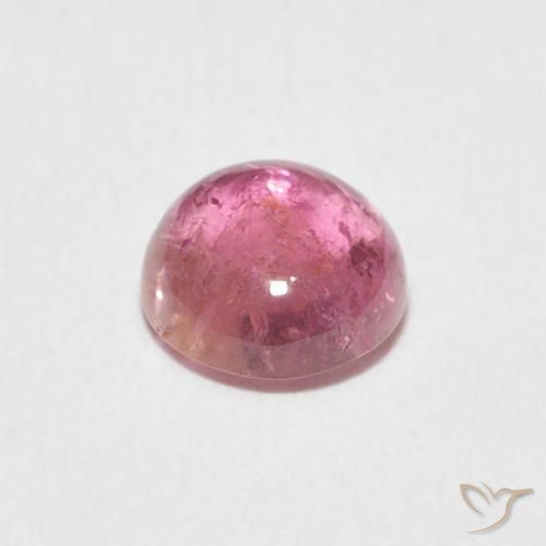 Turmalina Tono rosado cálido natural de 0.95 ct, Redondo, Transparente