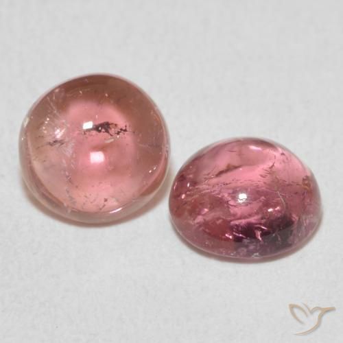 Gemas de Turmalina Rosado naranja natural de 2.07 ct, Redondo, Transparente