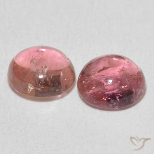 Gemas de Turmalina Rosado naranja natural de 2.07 ct, Redondo, Transparente